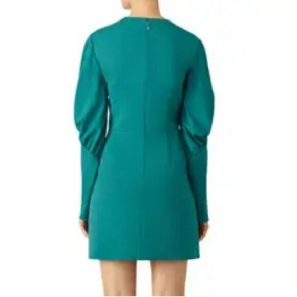 Tibi Midori Florence Green Mini Dress Puff long sleeve Size 6 - Picture 3 of 12